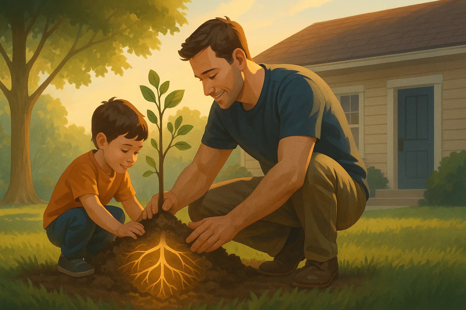 Image of a father and son to depict the title Whole Life Insurance for Kids