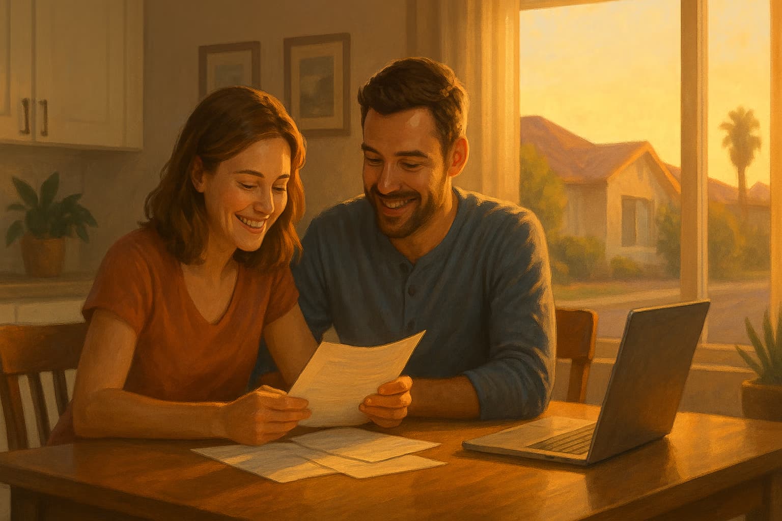 Couple looking at paperwork to see if their life insurance is Taxable